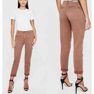 NWT AG Women's Chino Pants 29R Mauve Stretch Cotton Slim Tapered Casual Trouser